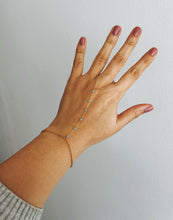 Load image into Gallery viewer, DAINTY STONES GOLD HAND CHAIN
