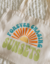 Load image into Gallery viewer, "Forever chasing sunsets" - TOTE BAG