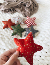 Load image into Gallery viewer, Stars - Eco-Friendly Fabric Christmas Ornaments