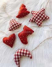 Load image into Gallery viewer, 6-Pack Eco-Friendly Fabric Christmas Ornaments
