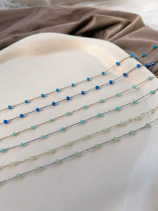 DAINTY CRYSTAL COLOR CHAINS NECKLACE