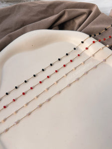 DAINTY CRYSTAL COLOR CHAINS BRACELET